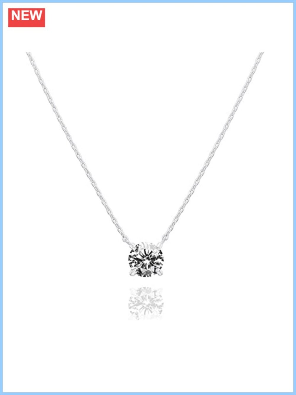 18k Gold Plated Moissanite Pendant Necklace 2 Carat 8mm Prong Set 18" Chain